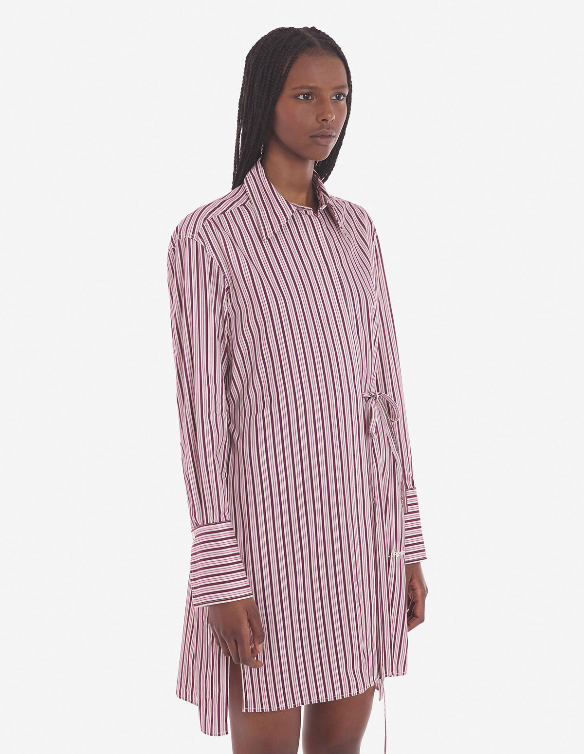  KNEE-LENGTH SHIRT DRESS IN COTTON WITH LOGO HANDWRITING