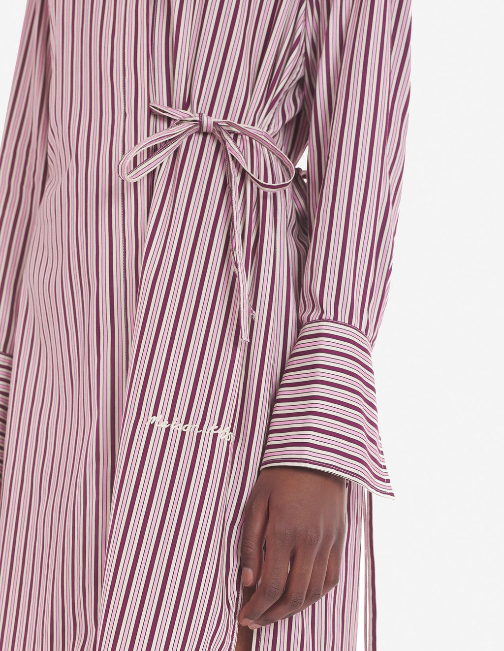  KNEE-LENGTH SHIRT DRESS IN COTTON WITH LOGO HANDWRITING