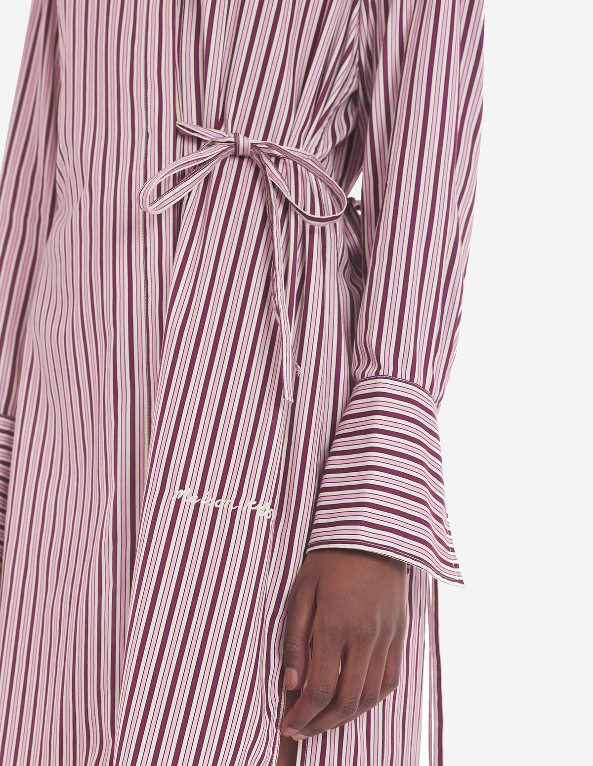  KNEE-LENGTH SHIRT DRESS IN COTTON WITH LOGO HANDWRITING