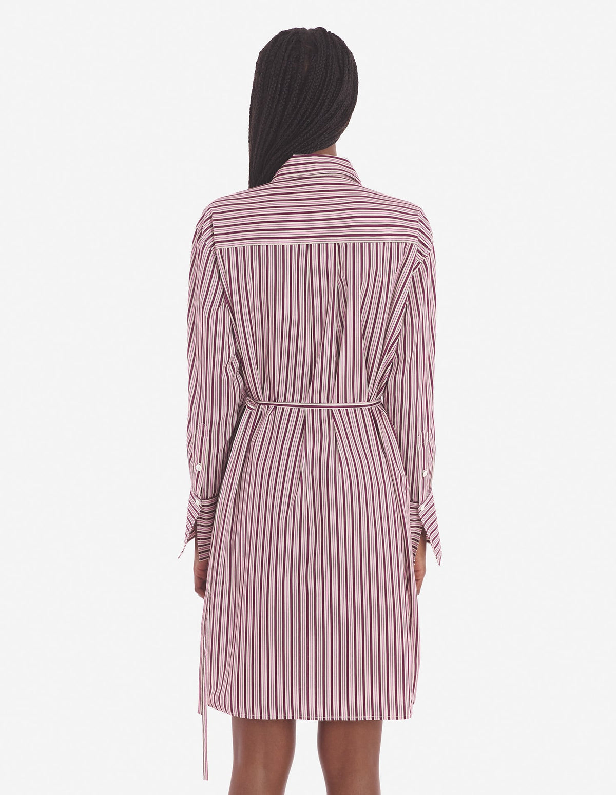  KNEE-LENGTH SHIRT DRESS IN COTTON WITH LOGO HANDWRITING