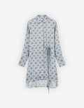  KNEE SHIRT DRESS IN FLORAL PRINTED VISCOSE TWILL