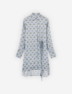  KNEE SHIRT DRESS IN FLORAL PRINTED VISCOSE TWILL