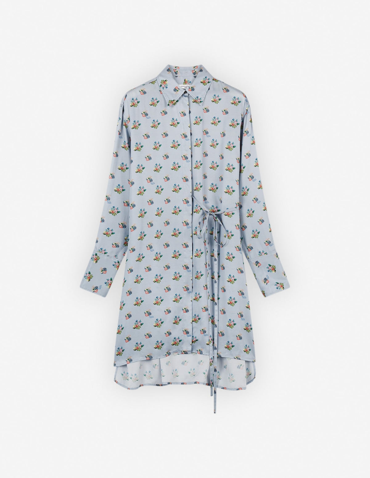  KNEE SHIRT DRESS IN FLORAL PRINTED VISCOSE TWILL