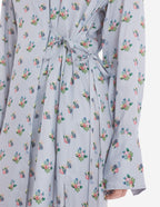  KNEE SHIRT DRESS IN FLORAL PRINTED VISCOSE TWILL