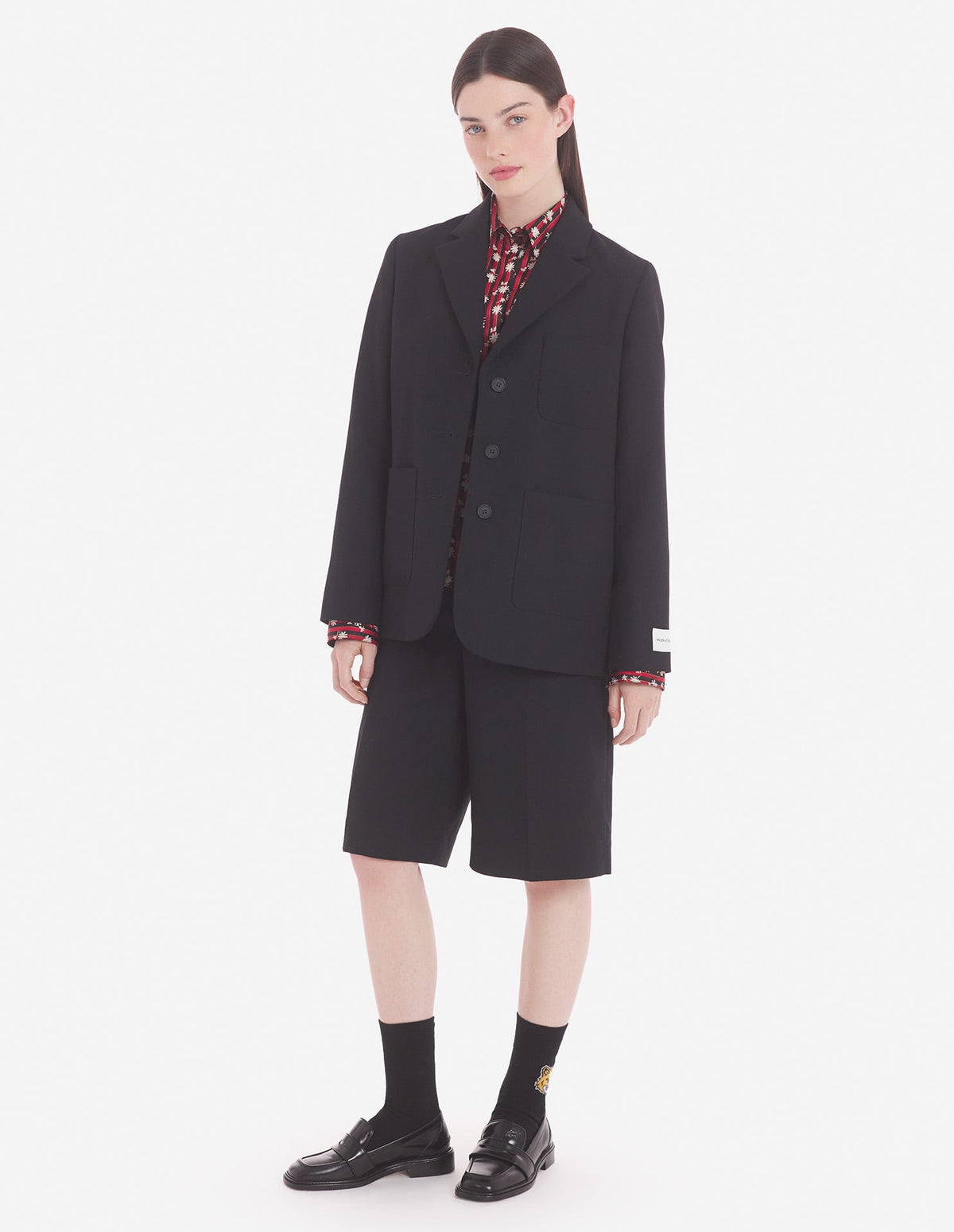  SINGLE-BREASTED JACKET IN TEXTURISED FLUID TECHNIC