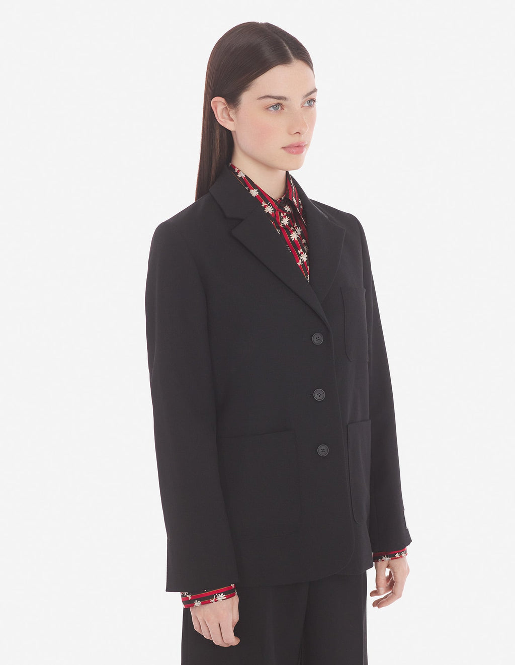  SINGLE-BREASTED JACKET IN TEXTURISED FLUID TECHNIC