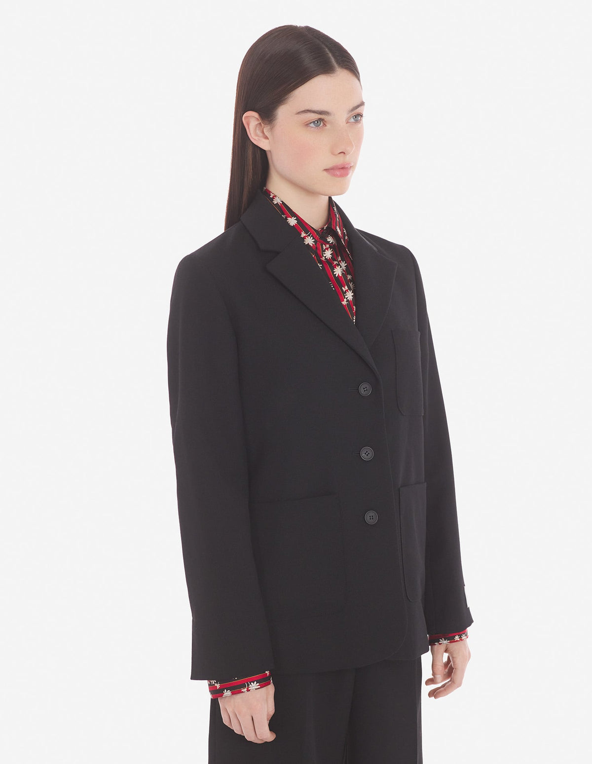  SINGLE-BREASTED JACKET IN TEXTURISED FLUID TECHNIC