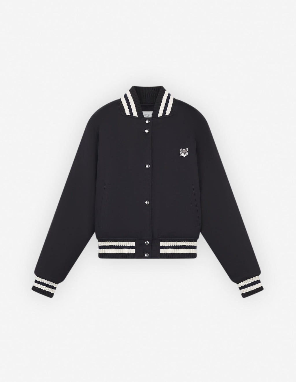  TEDDY BLOUSON IN COTTON SATIN WITH GREY FOX HEAD P