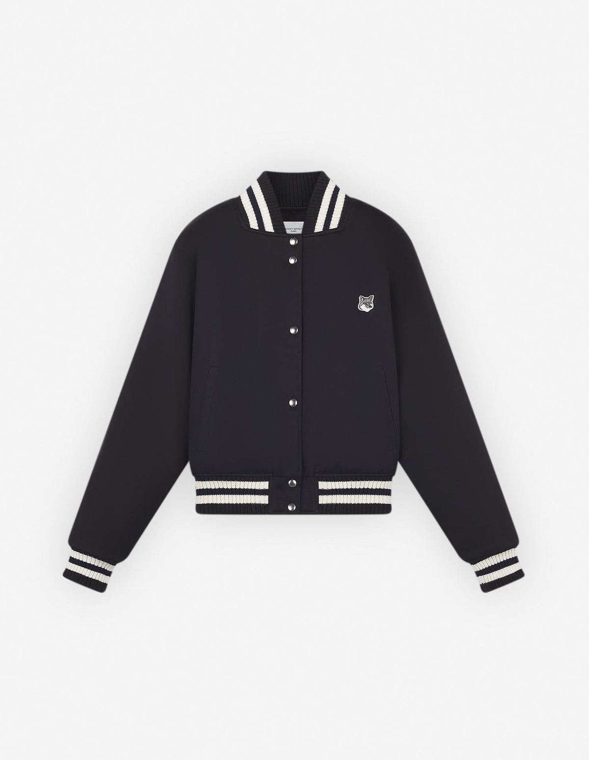  TEDDY BLOUSON IN COTTON SATIN WITH GREY FOX HEAD P