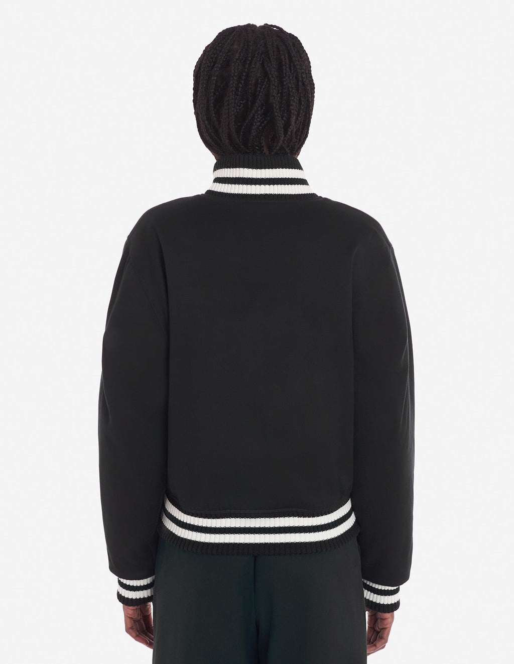 TEDDY BLOUSON IN COTTON SATIN WITH GREY FOX HEAD P