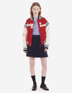  VARSITY JACKET IN WOOL FELT WITH LEATHER SLEEVES