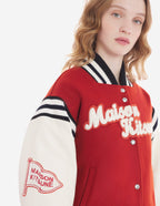  VARSITY JACKET IN WOOL FELT WITH LEATHER SLEEVES