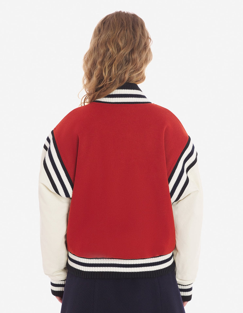  VARSITY JACKET IN WOOL FELT WITH LEATHER SLEEVES