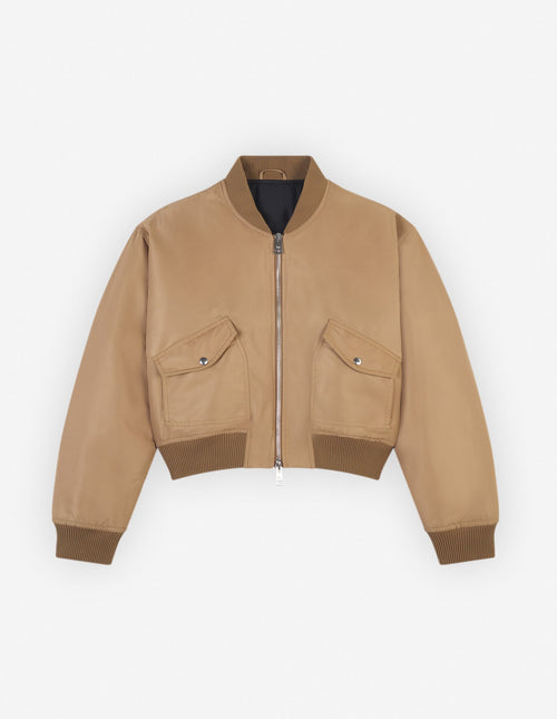  BOMBER IN NYLON WITH LOGO HANDWRITING EMBROIDERY