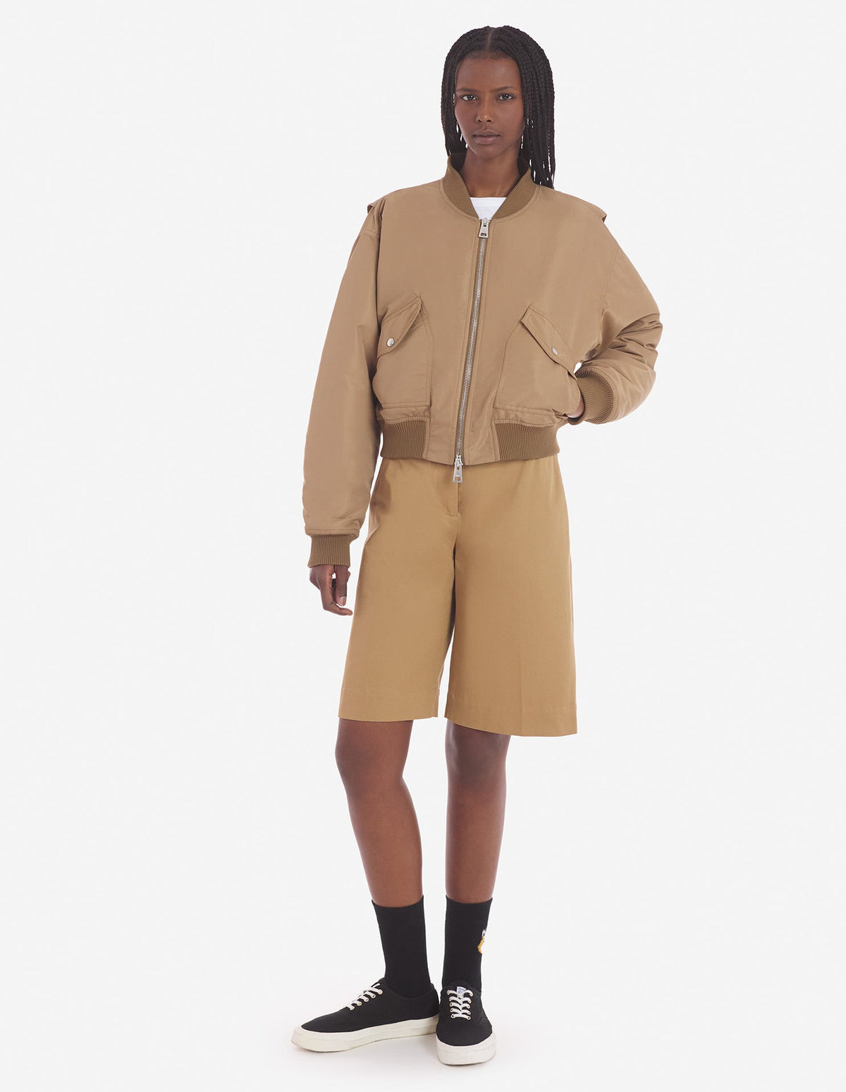  BOMBER IN NYLON WITH LOGO HANDWRITING EMBROIDERY