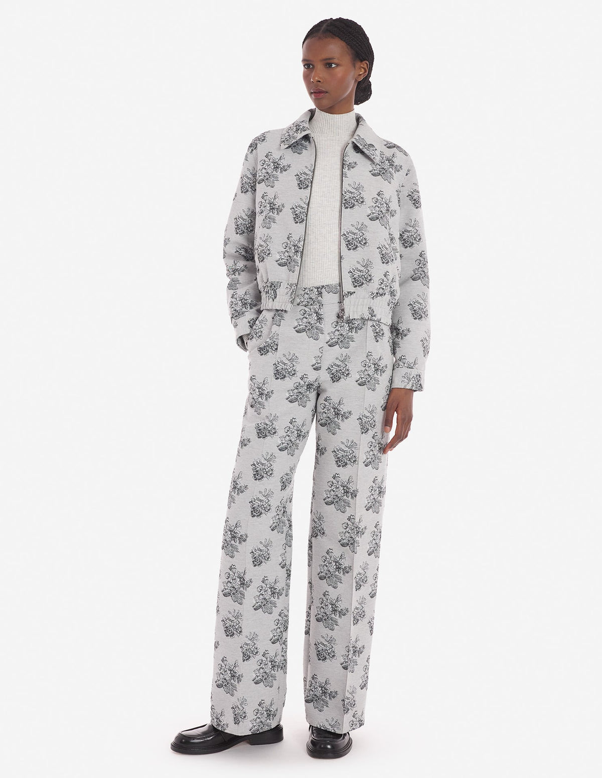  URBAN BLOUSON IN FLOWERS JACQUARD