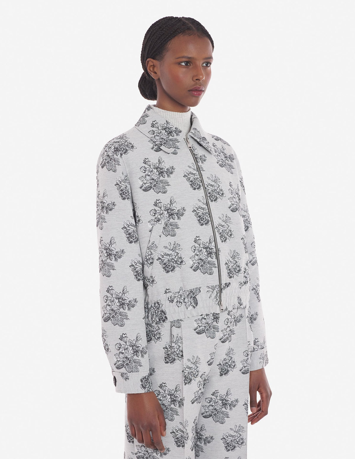  URBAN BLOUSON IN FLOWERS JACQUARD