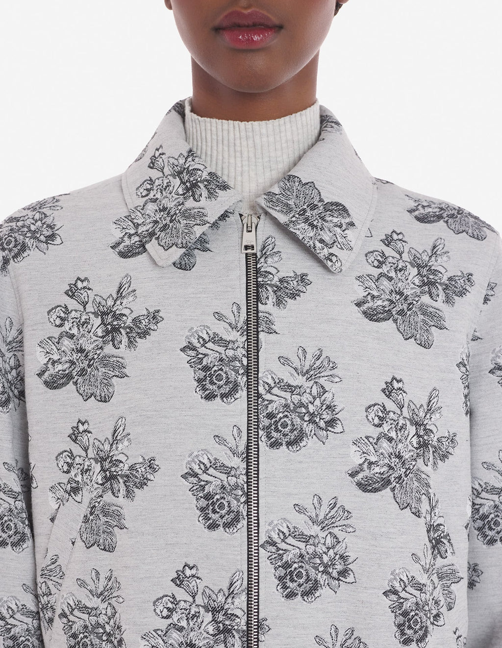  URBAN BLOUSON IN FLOWERS JACQUARD