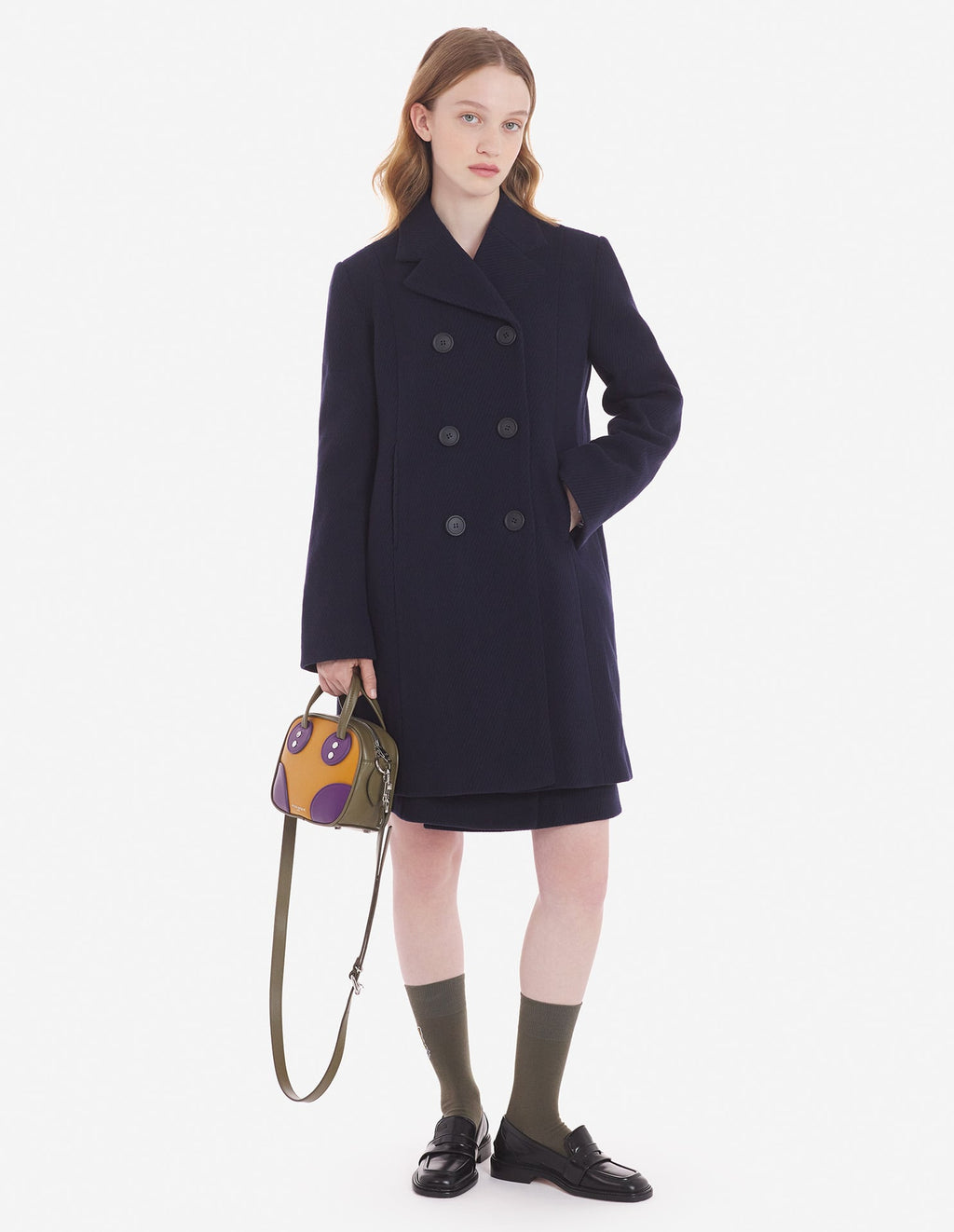 PEACOAT IN TEXTURISED WOOL BLEND TWILL