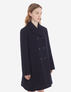  PEACOAT IN TEXTURISED WOOL BLEND TWILL