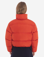  CROPPED PUFFER IN NYLON WITH BOLD FOX HEAD PATCH