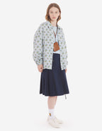 COACH JACKET IN FLORAL PRINTED NYLON WITH LOGO HANDWRITING