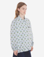 COACH JACKET IN FLORAL PRINTED NYLON WITH LOGO HANDWRITING