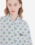  COACH JACKET IN FLORAL PRINTED NYLON WITH LOGO HANDWRITING