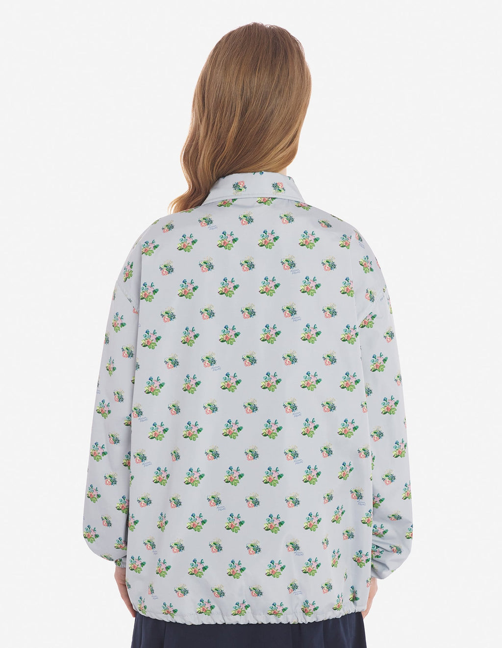  COACH JACKET IN FLORAL PRINTED NYLON WITH LOGO HANDWRITING