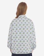  COACH JACKET IN FLORAL PRINTED NYLON WITH LOGO HANDWRITING