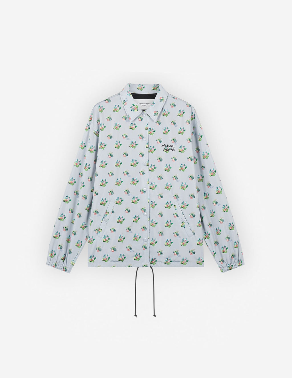  COACH JACKET IN FLORAL PRINTED NYLON WITH LOGO HANDWRITING
