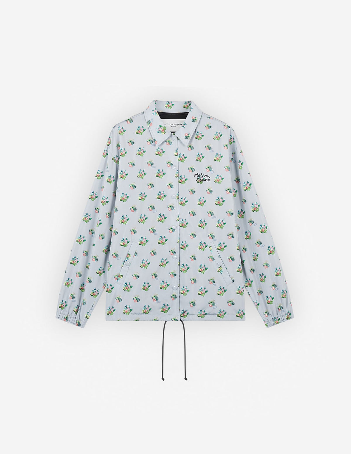  COACH JACKET IN FLORAL PRINTED NYLON WITH LOGO HANDWRITING