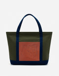  FOX HEAD LEATHER POCKET CLASSIC TOTE BAG