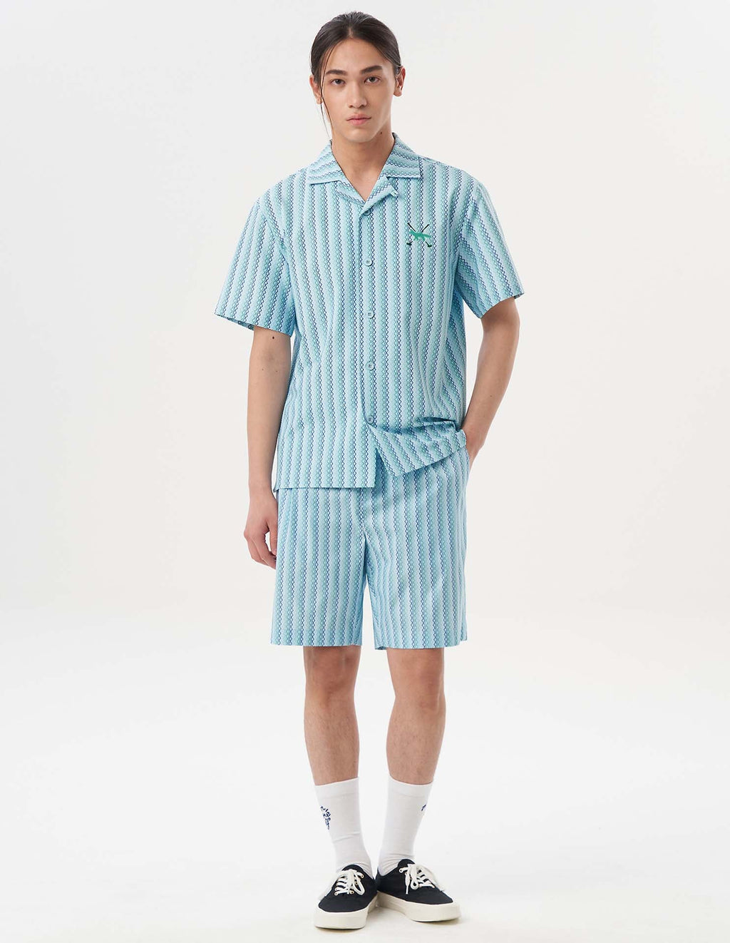  PROFILE FOX DIAMOND STRIPE S/SLEEVE SHIRT MAN
