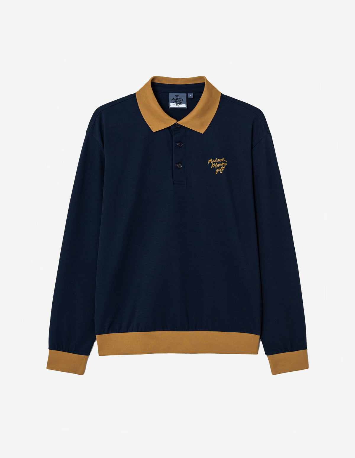  Men Script Logo Long Sleeve Polo