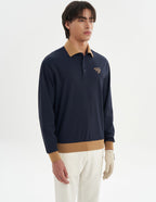  Men Script Logo Long Sleeve Polo