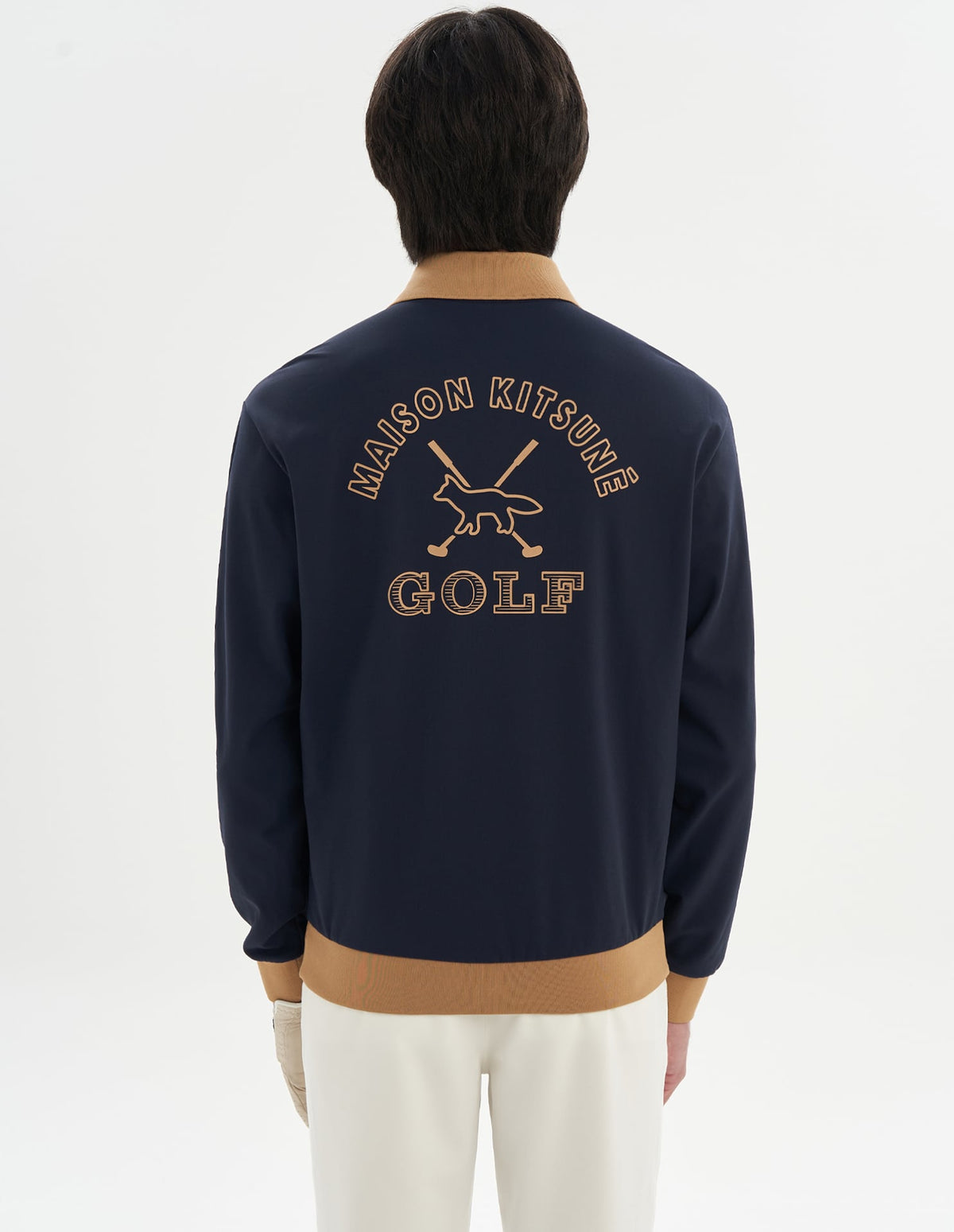  Men Script Logo Long Sleeve Polo