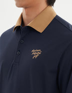  Men Script Logo Long Sleeve Polo