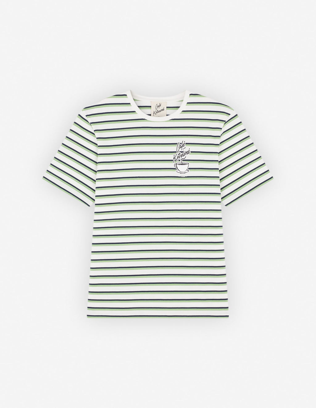  COFFEE CUP PRINTED STRIPED REGULAR TEE-SHIRT
