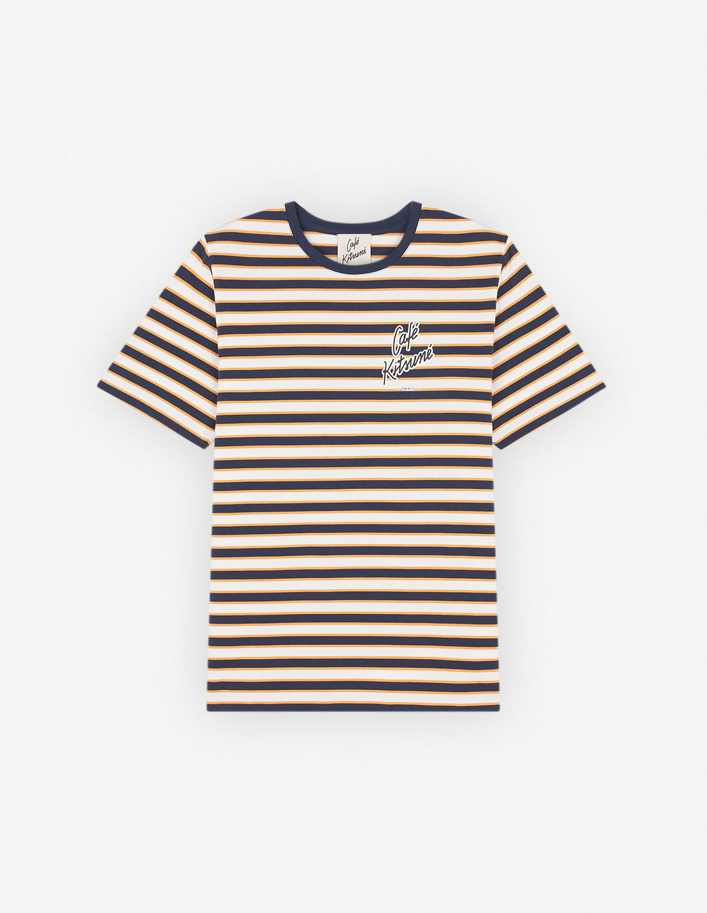  CAFE KITSUNE PRINTED STRIPED REGULAR TEE-SHIRT