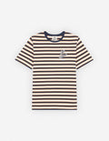  CAFE KITSUNE PRINTED STRIPED REGULAR TEE-SHIRT