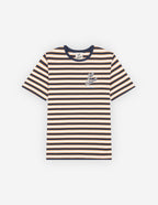  CAFE KITSUNE PRINTED STRIPED REGULAR TEE-SHIRT