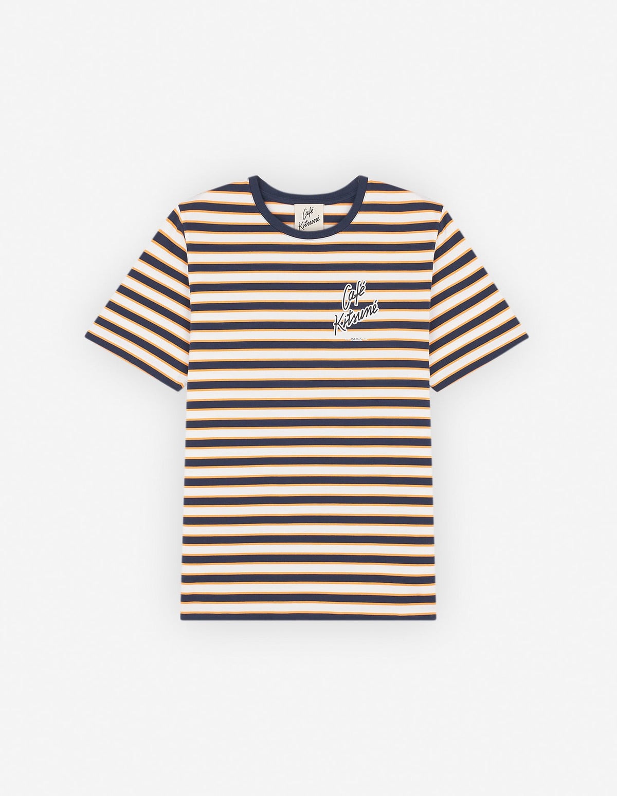  CAFE KITSUNE PRINTED STRIPED REGULAR TEE-SHIRT