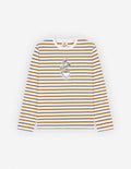  COFFEE CUP PRINTED LONG SLEEVES STRIPED REGULAR TEE-SHIRT