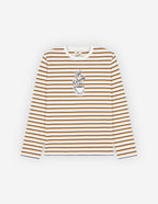  COFFEE CUP PRINTED LONG SLEEVES STRIPED REGULAR TEE-SHIRT