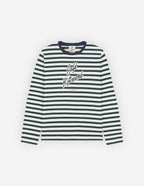  CAFE KITSUNE PRINTED LONG SLEEVES STRIPED REGULAR TEE-SHIRT
